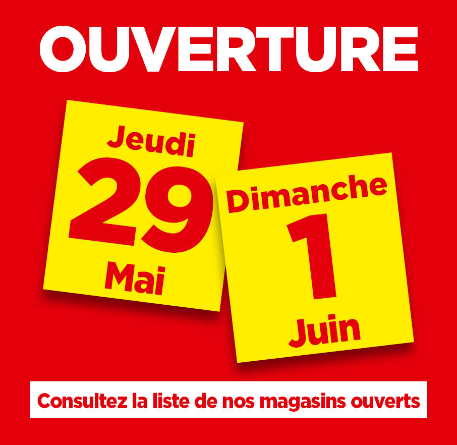 Ouvertures exceptionnelles du 29 mai et 1er juin